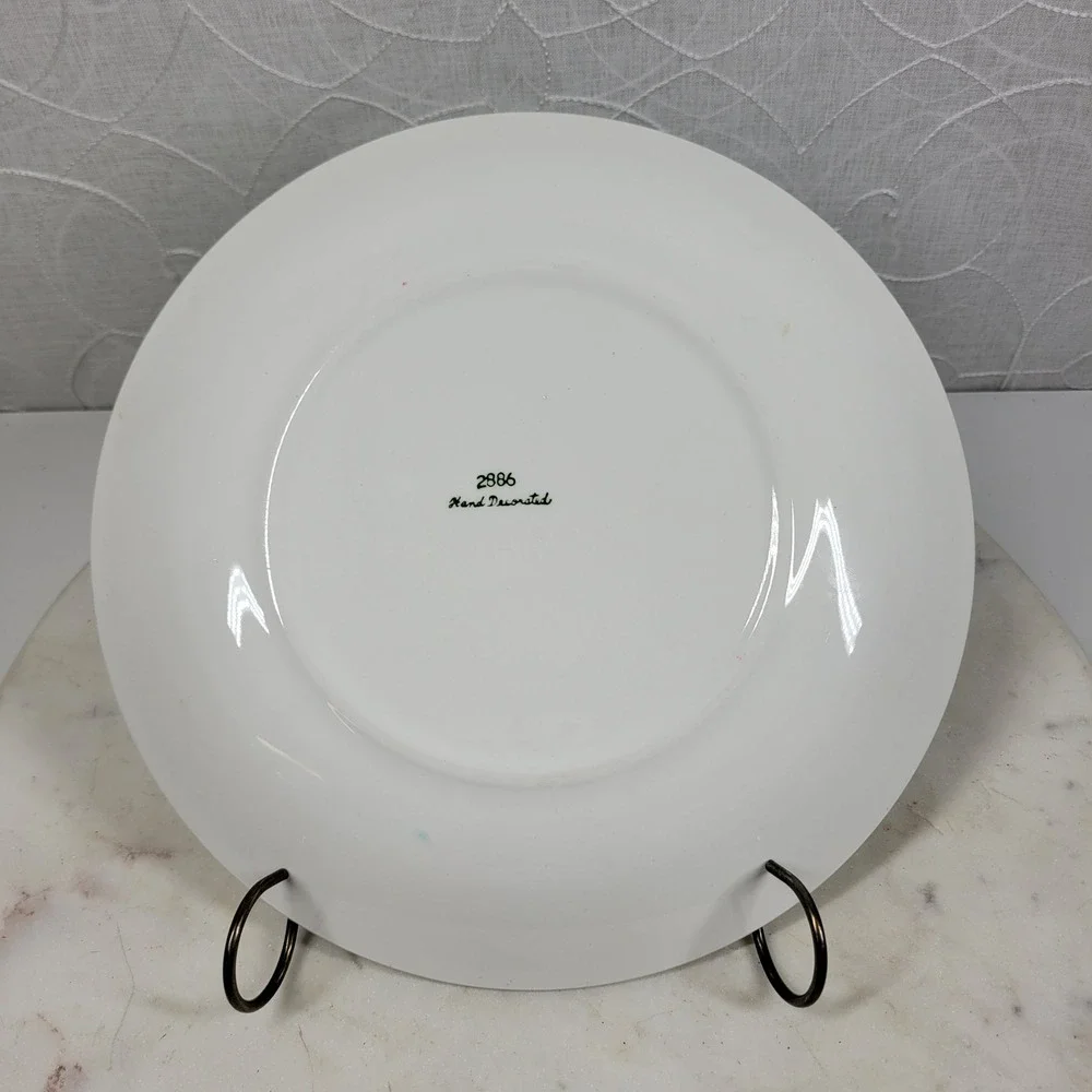 Lefton Hand Decorated Christmas Tree Holly Plate Santa Cookie Holiday Vintage